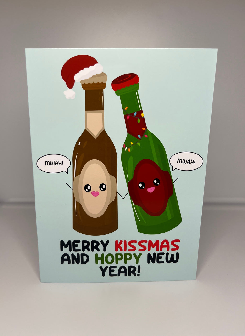Merry Kissmas And A Hoppy New Year Card