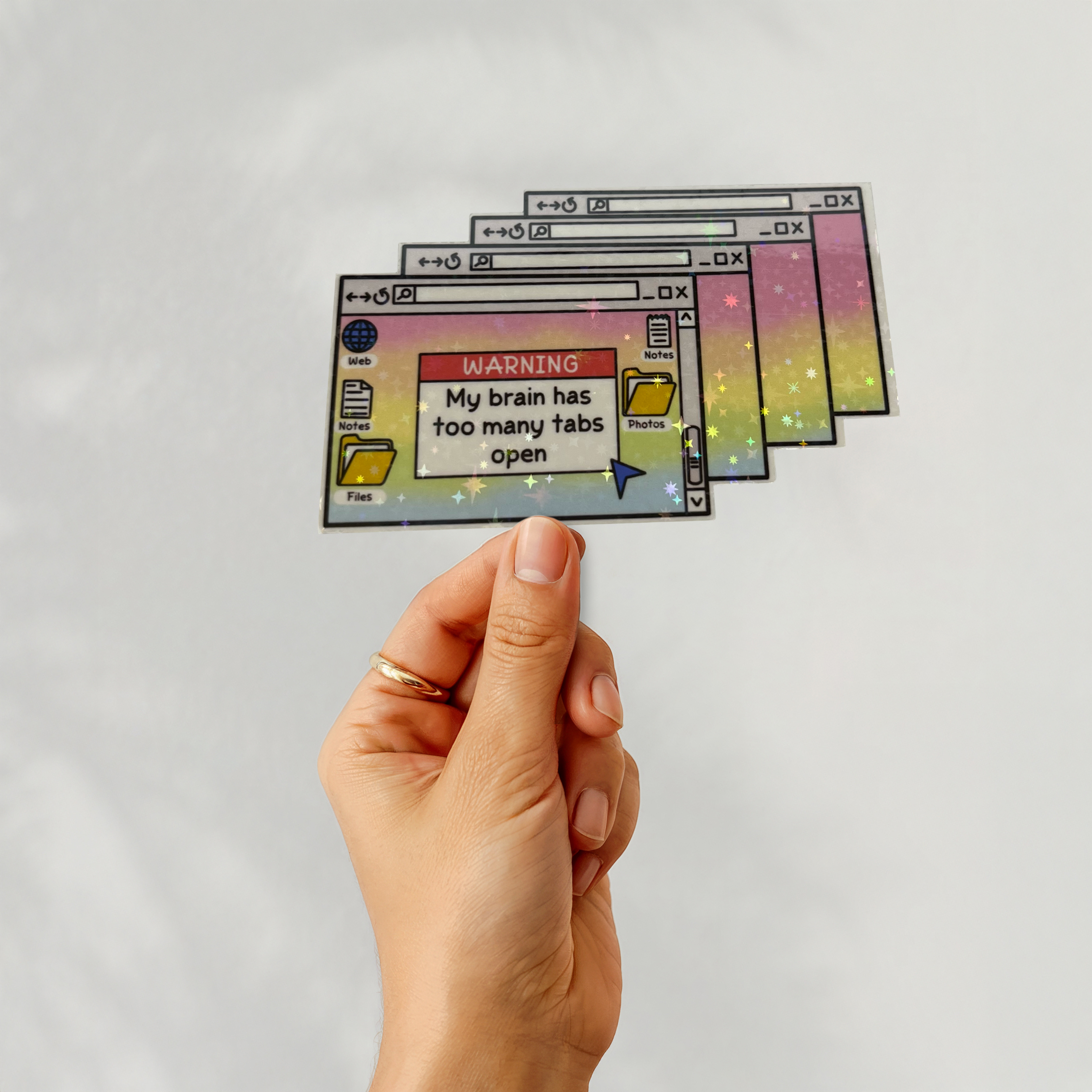 Warning My Brain Has Too Many Tabs Open Sticker