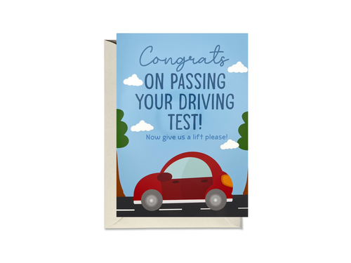 Congrats On Passing Your Driving Test Now Give Us A Lift Please Card