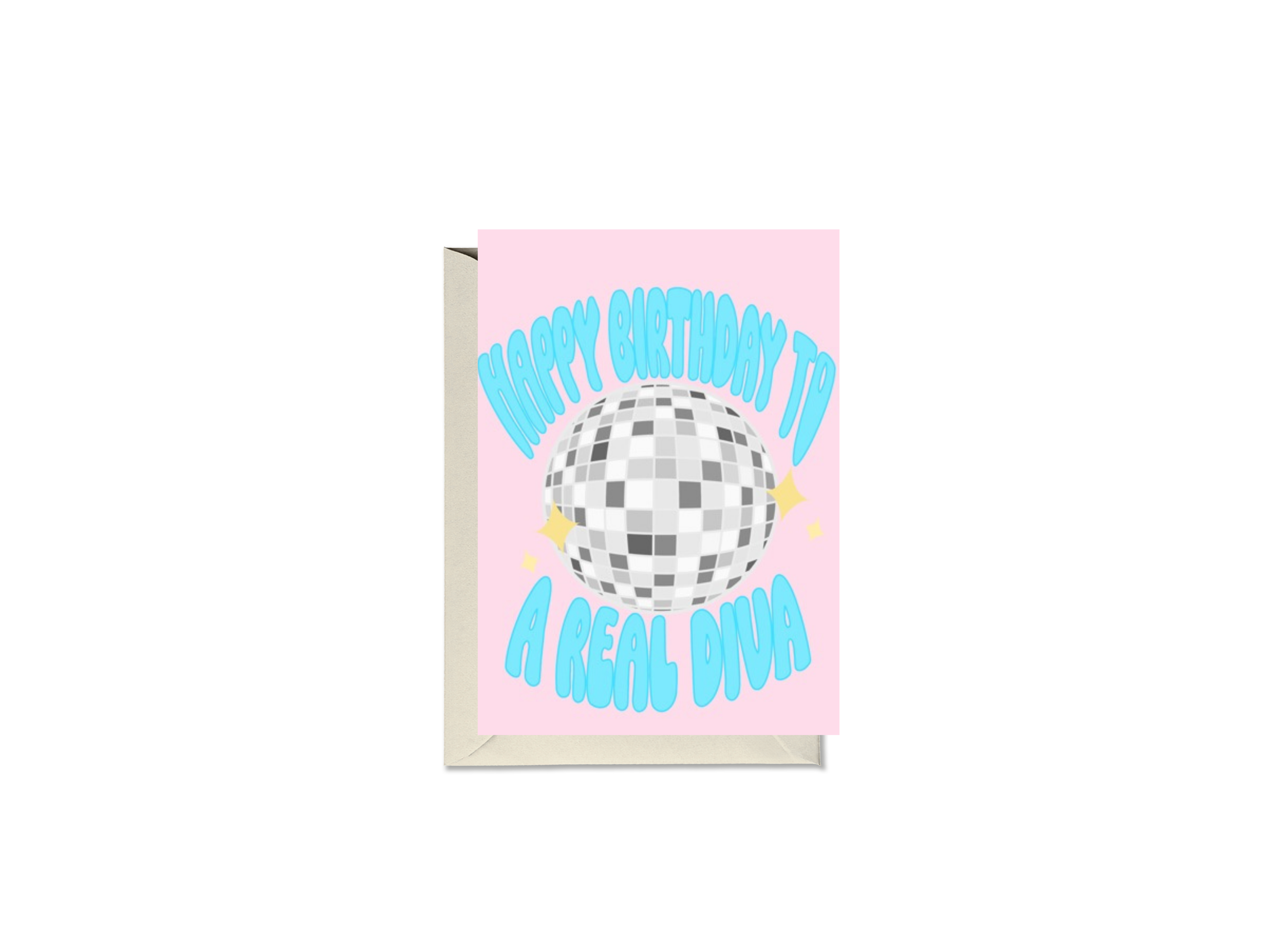 Happy Birthday To A Real Diva Discoball Card