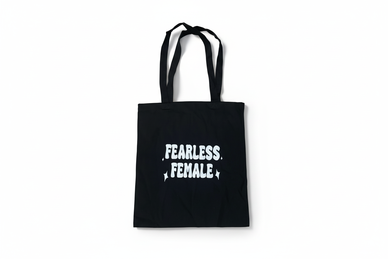 Fearless Female Sparkly Tote Bag