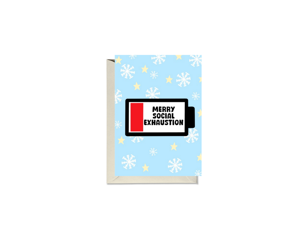 Merry Social Exhaustion Battery Card