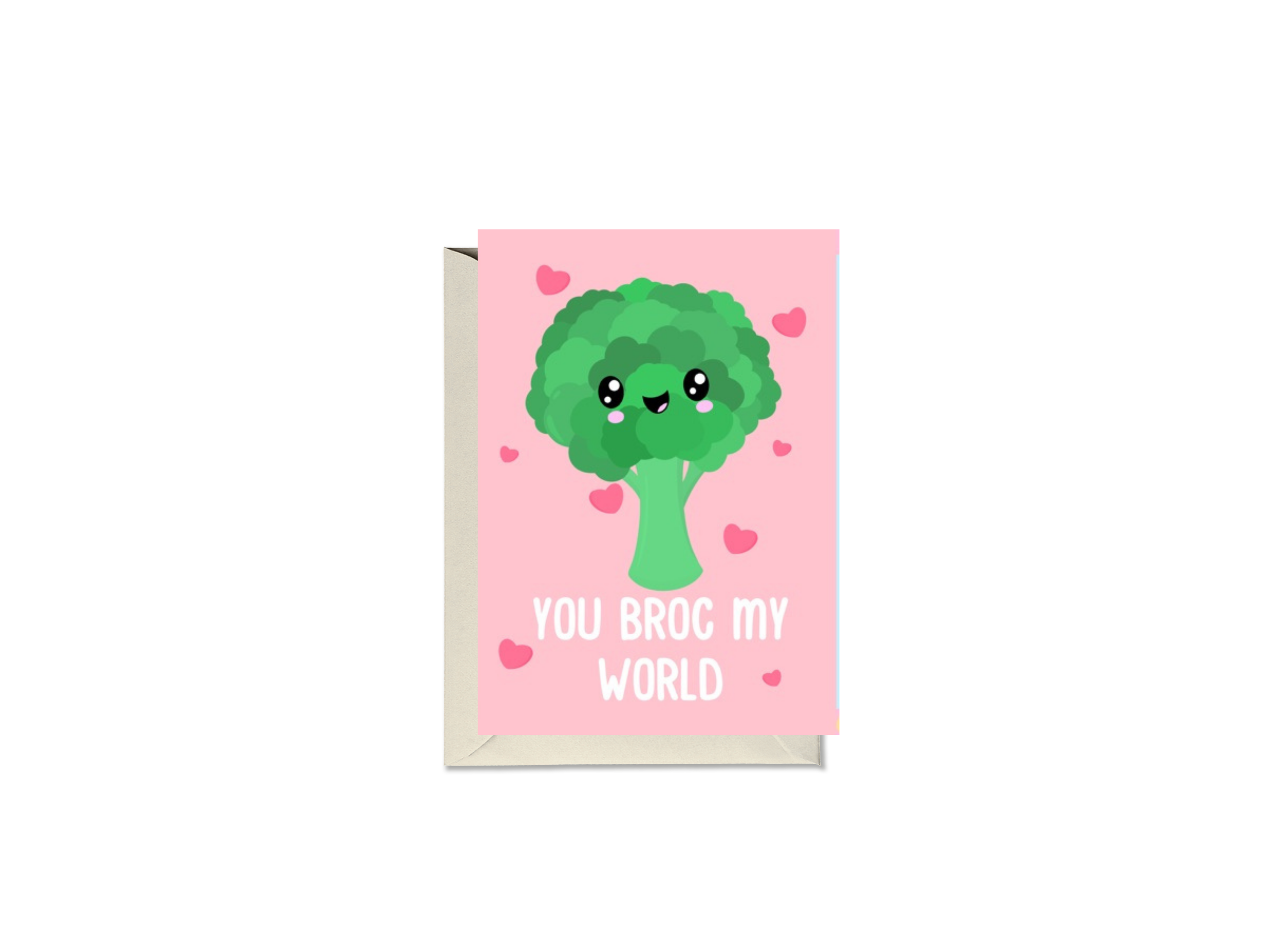 You Broc My World Broccoli Card