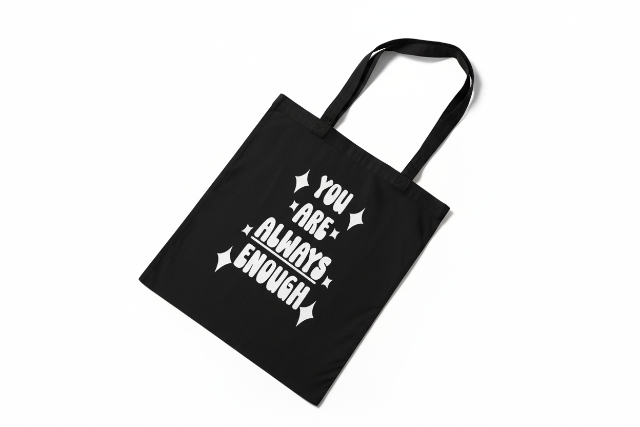 You Are Always Enough Sparkly Tote Bag