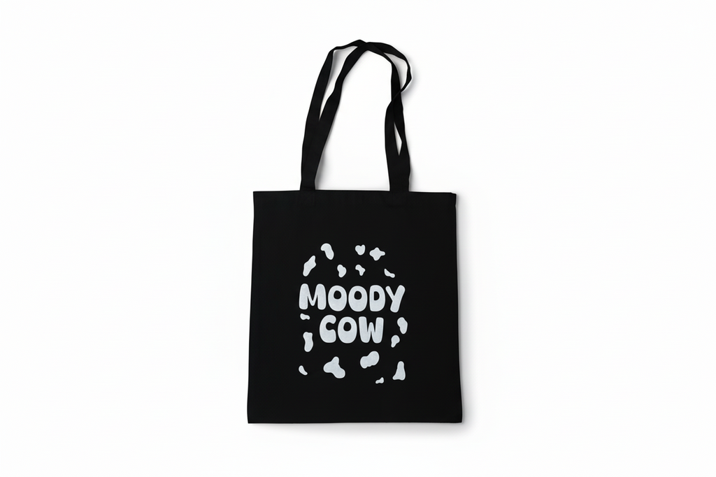 Moody Cow Sparkly Tote Bag