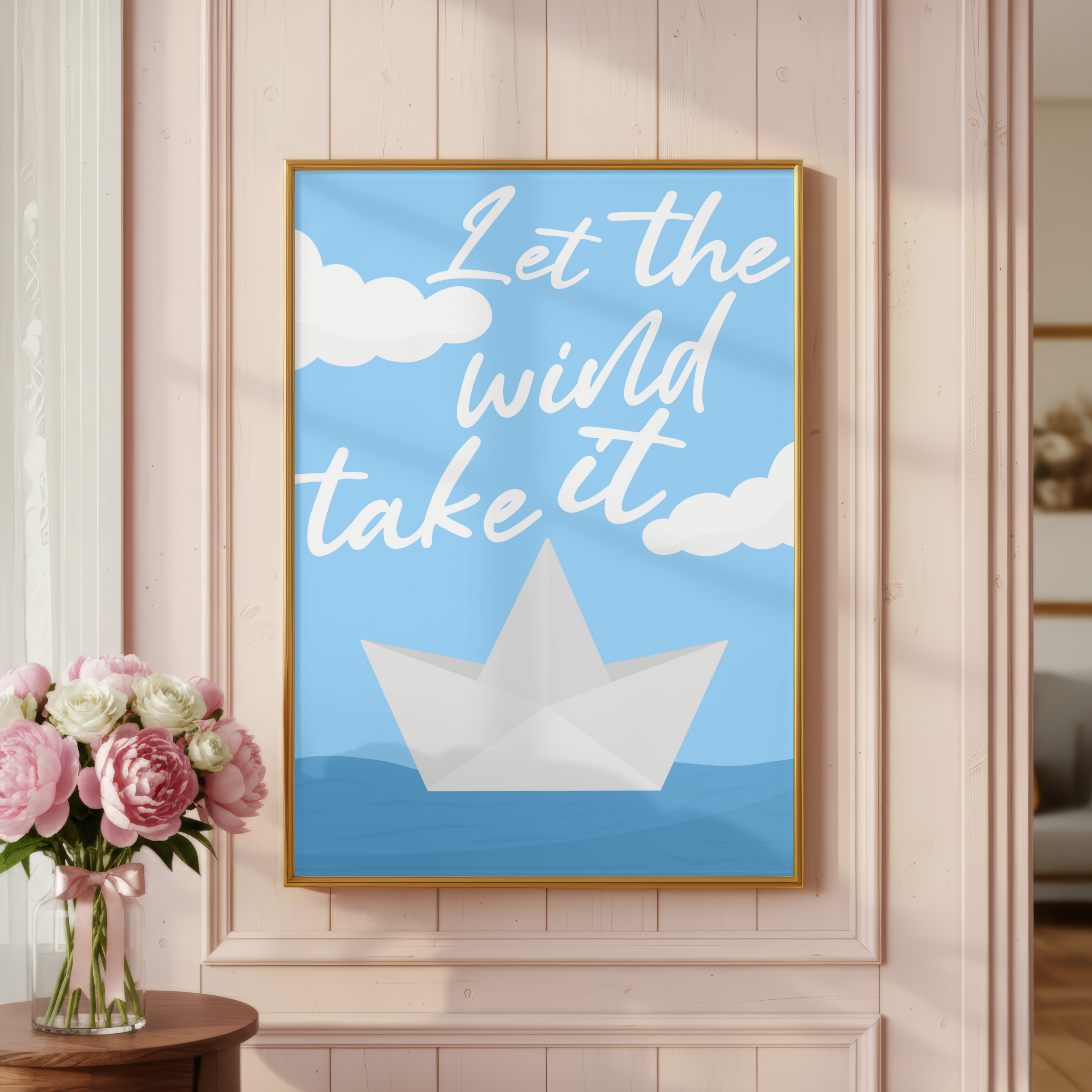Let The Wind Take It Paper Boat Poster