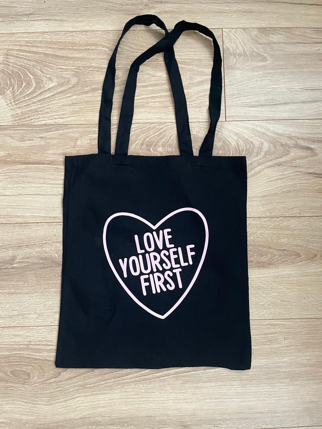 Love Yourself First Heart Tote Bag
