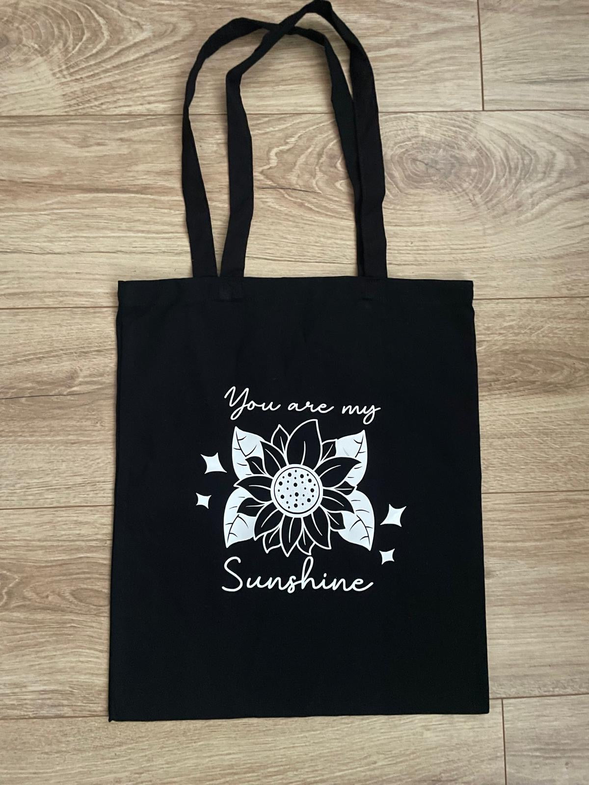 You are my sunshine flower tote bag