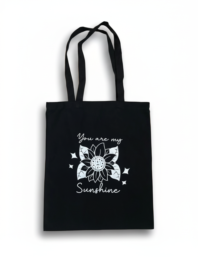 You are my sunshine flower tote bag