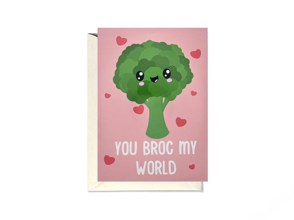 You Broc My World Broccoli Card