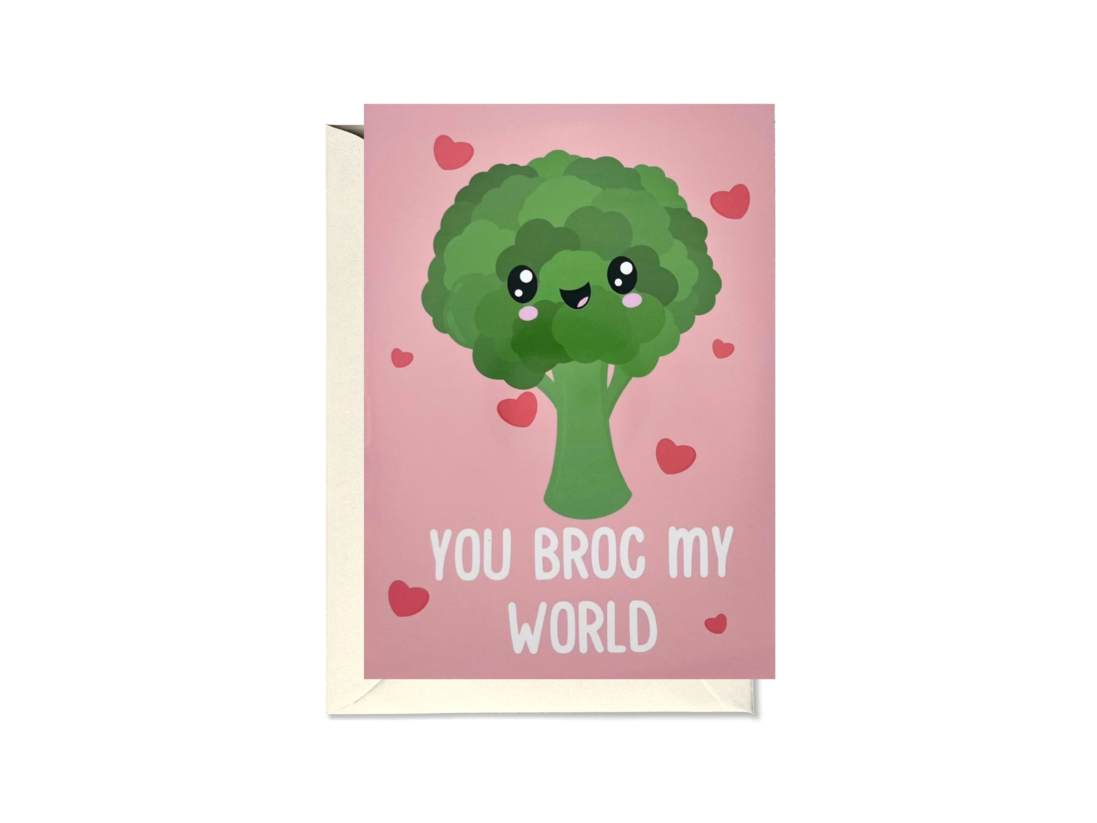 You Broc My World Broccoli Card