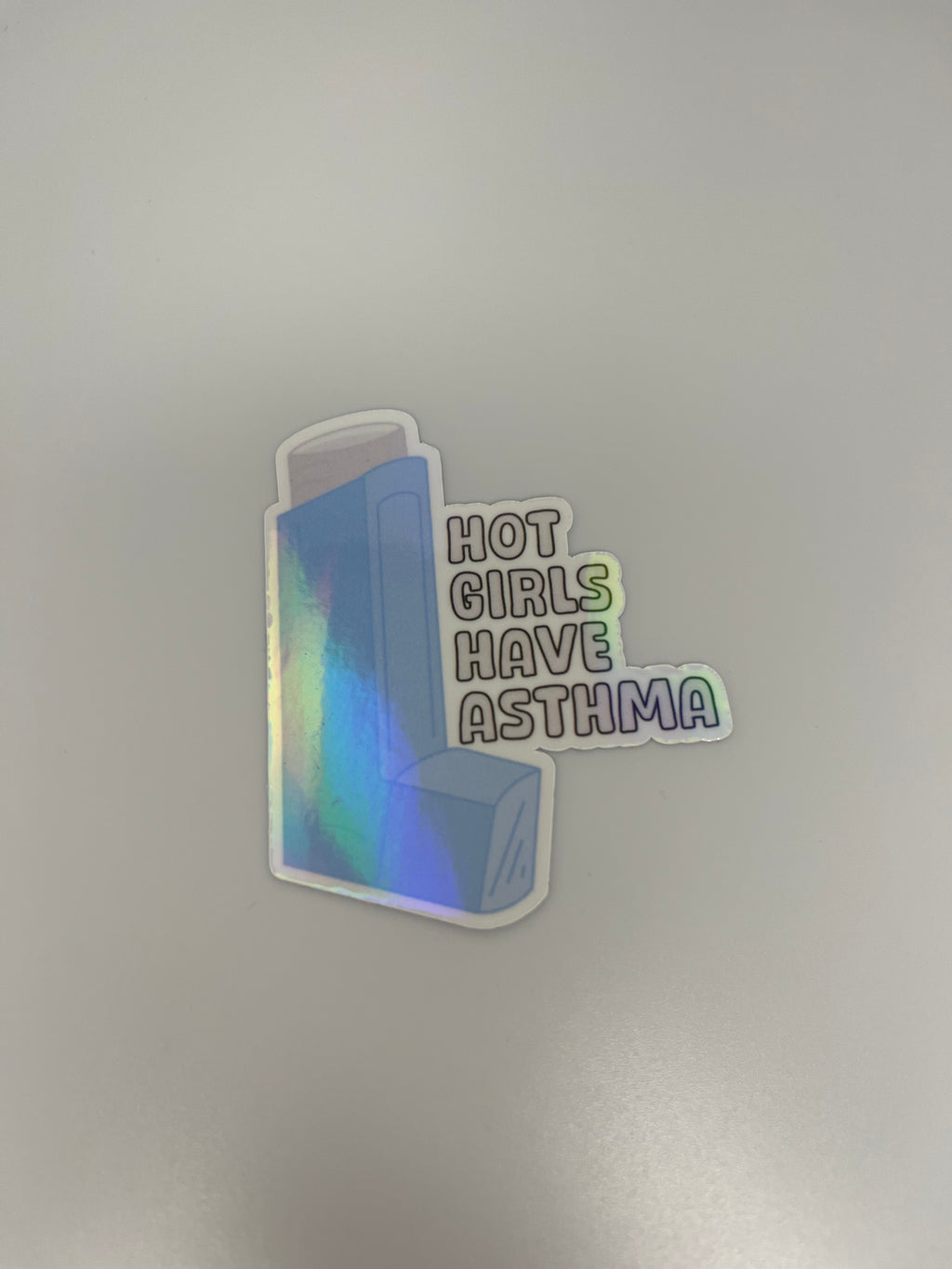 Hot Girls Have Asthma Blue Inhaler Sticker