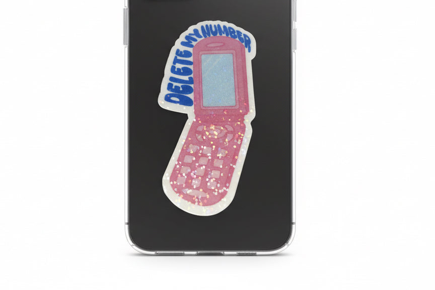 Delete My Number Flip Phone Sticker