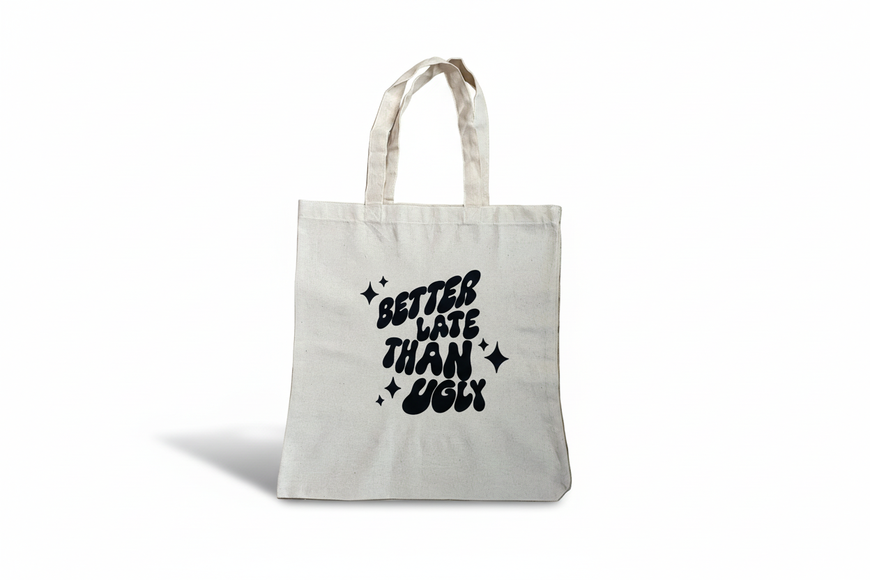 Better Late Than Ugly Tote Bag